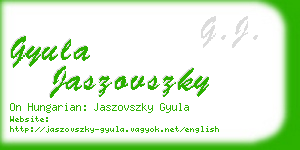 gyula jaszovszky business card